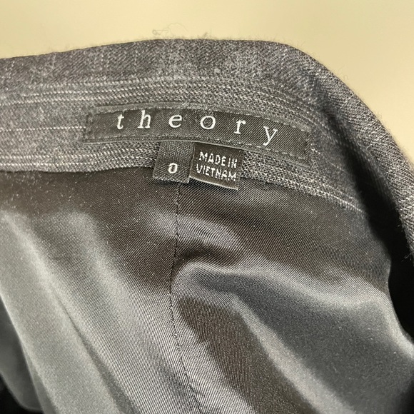 Theory Wool Blazer in a Luxe Grey Stripe - Picture 5 of 6